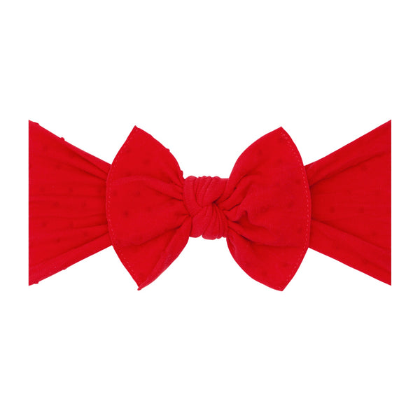 patterned-shabby-knot-cherry-red-dot Baby Bling Bows clips headbands - Sophia's StylePATTERNED SHABBY KNOT-